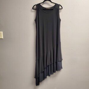 Picadilly Fashions Dress Womens Medium Black Asymmetrical Hem Layered Sleeveless